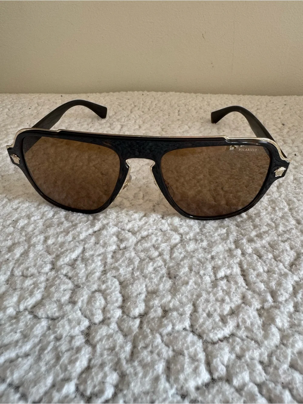 NWOT Versace 2199 Flat Top Aviator Polarized Sunglasses